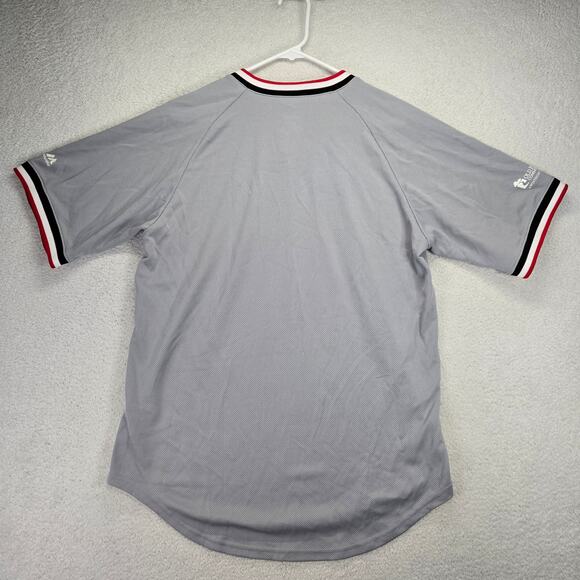 Chicago White Sox Jersey Mens X-Large Majestic Gray V Neck Heat Transfer Logo - Picture 2 of 11